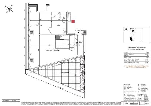 PARIS 13ème – studio neuf haut de gamme, avec terrasse et vue panoramique
