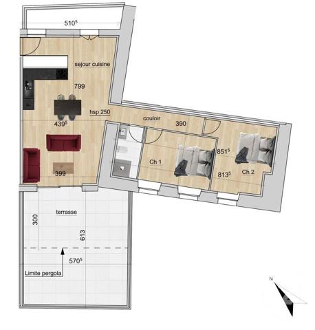 Appartement F3 à vendre  3 pièces - 70,23 m2 VINZIER - 74