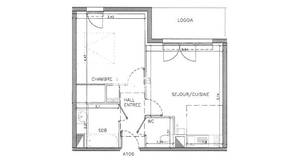 À vendre Appartement 2 pièces 41.52 m² - Mérignac 33700