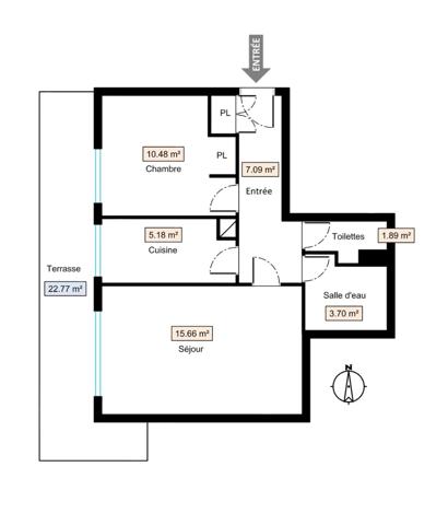 Juan-les-Pins - 2 pièces proche des plages