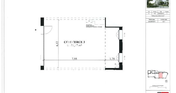 À vendre Local commercial 55.17 m² - Rungis 94150