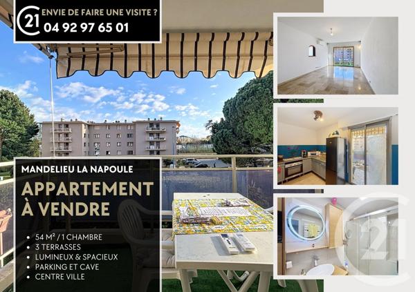 Appartement F2 à vendre  2 pièces - 54,36 m2 MANDELIEU LA NAPOULE - 06