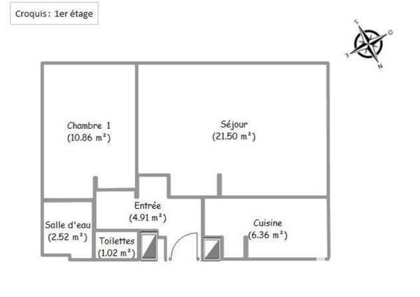 Appartement à vendre 2 pièces 47 m² Mantes-la-Jolie