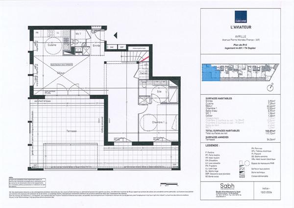 HYPER CENTRE D AVRILLE dernier etage terrasse