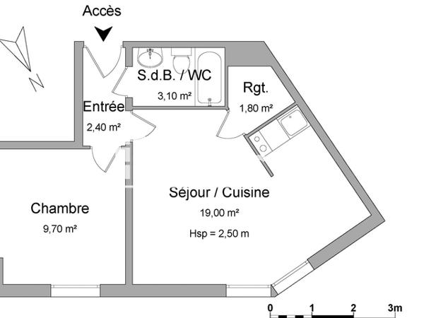 Location Appartement 2 pièces 36 m² - 101 RUE CHARLES LEGENDRE BAT D Limoges 87000