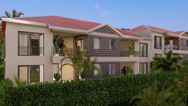 À vendre : Appartement T2 duplex en R+1 à Sainte Anne - RESIDENCE AVEC VUE MER