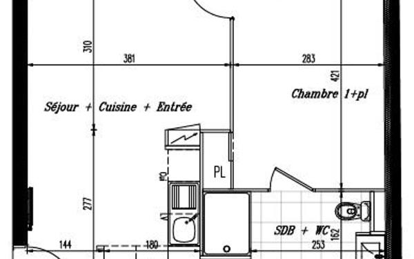 Appartement à vendre    2 pièces • 39,38 m2 Draveil