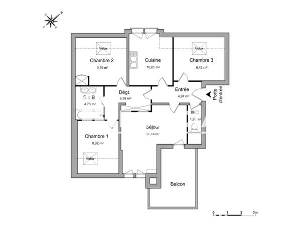 Location Appartement 4 pièces 71.99 m² - 1B RUE DU FOUR BANAL Illkirch-graffenstaden 67400