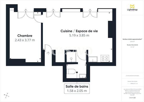 Vente Appartement 2 pièces de 30m² - 75003 Paris