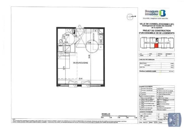 Appartement à louer 1 pièce 34.23m²