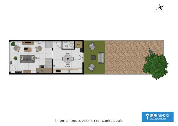 Ayguesvives (31450) Ayguesvives, à louer maison de 69m2 avec jardin récemment rénovée.