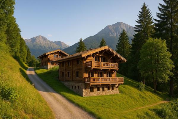 Terrain avec permis pour 2 chalets Megeve