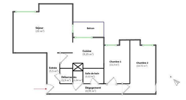 Appartement à vendre 3 pièces 73 m² Ézanville