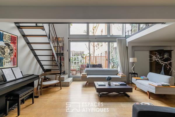 Loft au calme sur cour avec terrasse à proximité du Canal St Martin