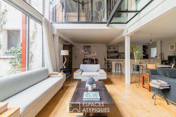 Loft au calme sur cour avec terrasse à proximité du Canal St Martin