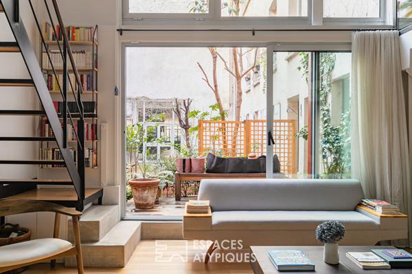 Loft au calme sur cour avec terrasse à proximité du Canal St Martin