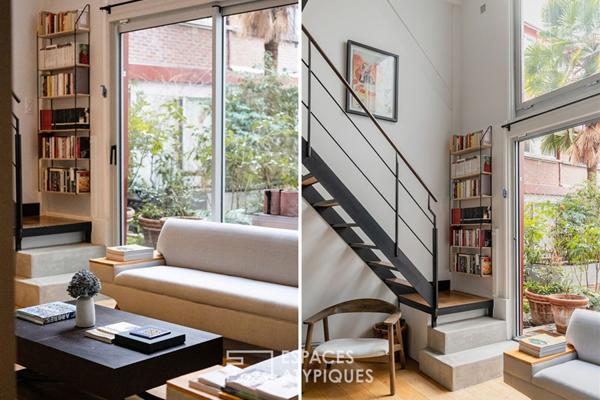 Loft au calme sur cour avec terrasse à proximité du Canal St Martin