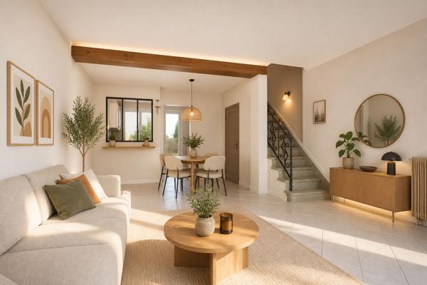 AGEN Secteur Jacobins - Maison de ville de 123m² avec 3 chambres et une cour intérieure.