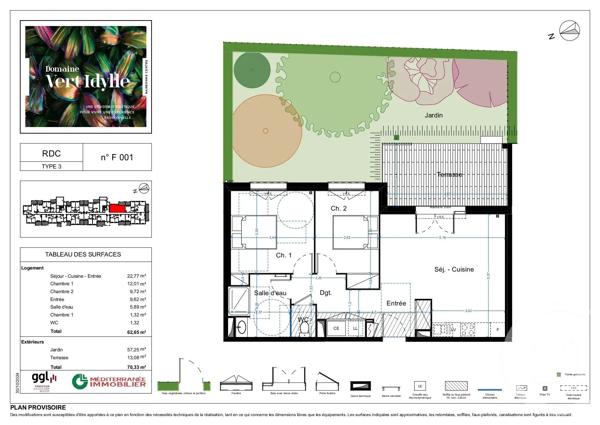 Appartement T3 à vendre  3 pièces - 79,13 m 2   NARBONNE  - 11