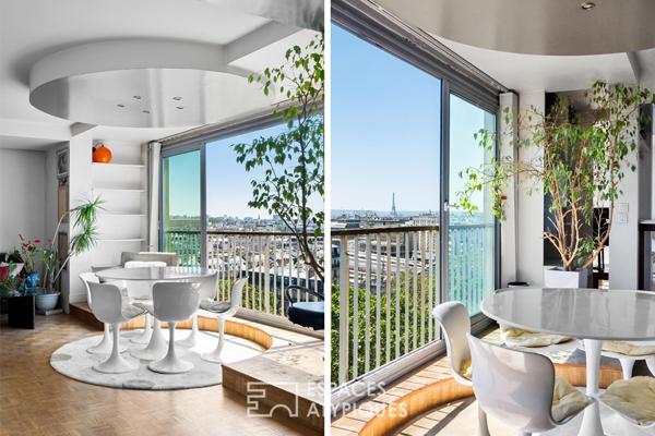 Duplex dernier étage avec double terrasse et vue d’exception