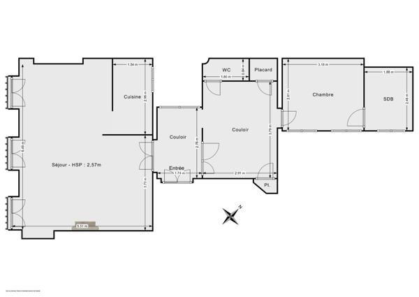 Appartement traversant de 67 m² de 4 pièces, rue Rambuteau - 75003 Paris - Prix 795 000 € FAI