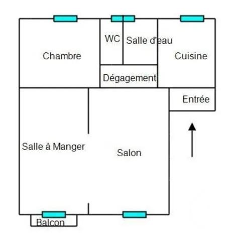 Appartement T3 à vendre  3 pièces - 59,52 m 2   MENTON  - 06
