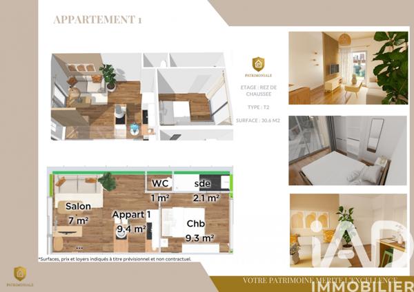 Appartement à vendre 2 pièces 30,6 m² Fougères