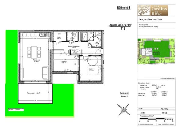 Appartement Amberieu En Bugey 3 pièce(s) 76.78 m2