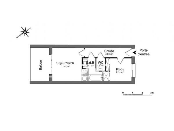 Location Studio 26.71 m² - 38 AVENUE DE NICE Antibes 06600