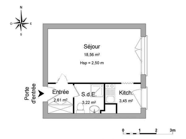 Location Studio 27.84 m² - 5 RUE EMILE MONTEGUT Limoges 87000