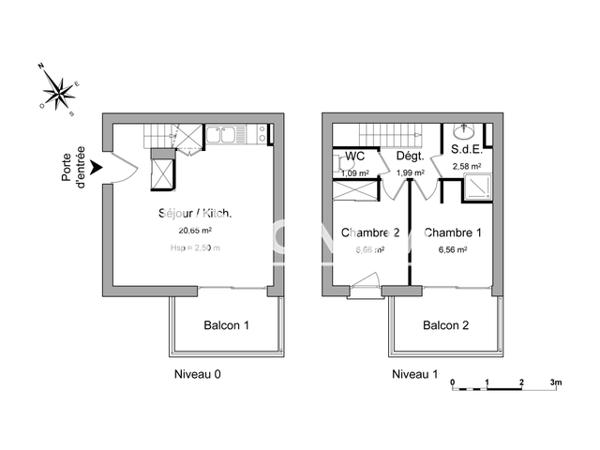 Location Appartement meublé 3 pièces 39.53 m² - 14 RUE DE LA SOLE La Rochelle 17000