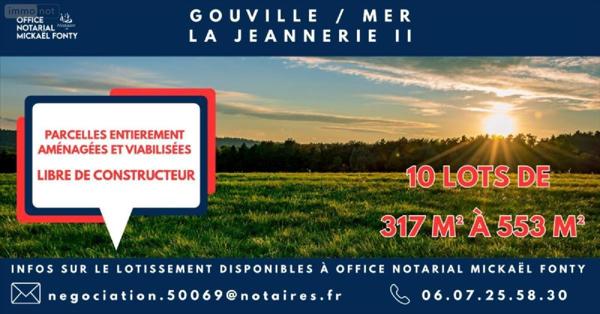Terrain à Batir à vendre à Gouville-sur-Mer dans la Manche (50560), ref : 4148