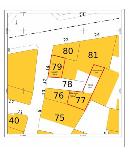 Maison de bourg 60m² 3 pièces avec garage et dépendances/cour à Pont-du-Château