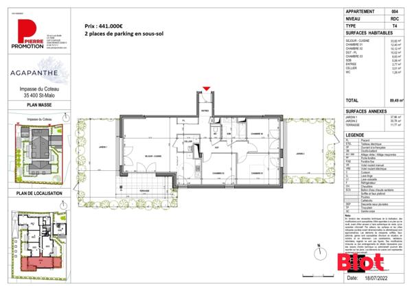Appartement 4 pièce(s)