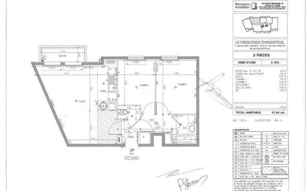 Appartement à vendre    3 pièces • 57,44 m2 Argenteuil