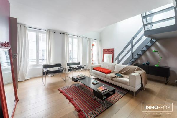 Appartement en dernier étage Paris 3ème - 3/4 chambres - 90m² - 999.000€