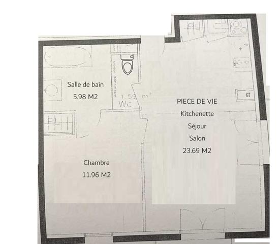 Appartement 2 pièces - 43 m² Exclusivité efficity