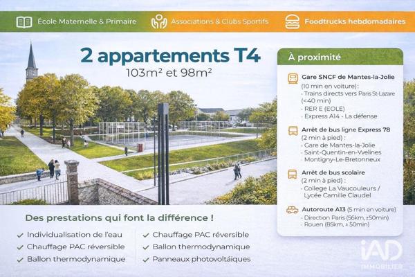 Appartement à vendre 4 pièces 103 m² Breuil-Bois-Robert