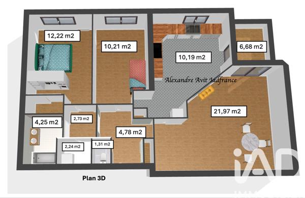 Appartement à vendre 3 pièces 69 m² Orvault