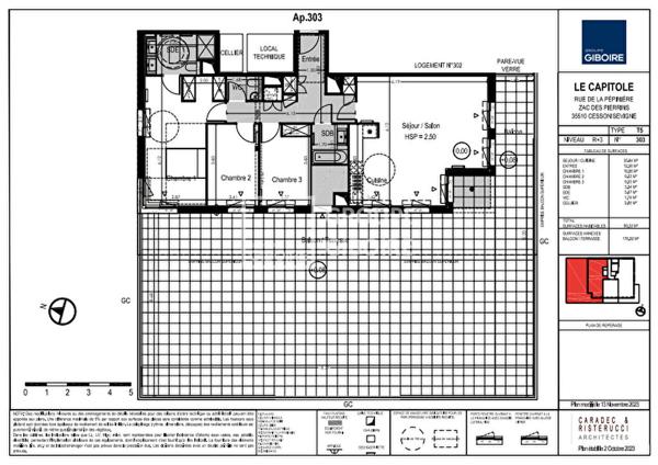 Appartement T5 à vendre CESSON SEVIGNE - 99 m² (réf : CAPITOLE-303TEM)