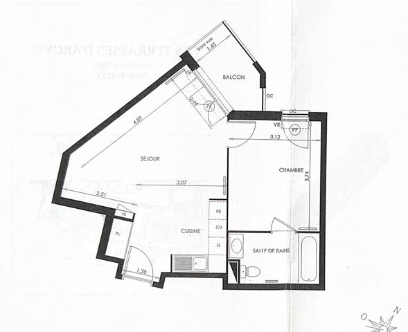 Appartement 2 pièce(s)