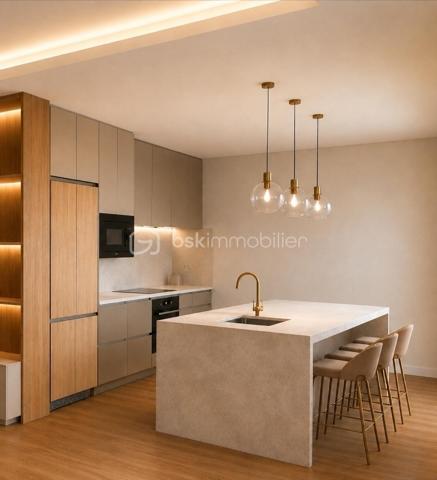 Dans un environnement résidentiel recherché, ce superbe appartement de 128 m² séduit par ses volumes généreux, sa rénovation soignée et ses prestations modernes.

Entièrement rénové avec goût, il se compose d’une entrée, d’une vaste pièce de vie circulaire, lumineuse et conviviale, ouvrant sur une agréable terrasse bénéficiant d’une belle vue mer.

L’espace nuit comprend trois chambres, un espace buanderie, une salle de bains ainsi que deux WC.

L’appartement offre une distribution harmonieuse, de beaux volumes et une atmosphère contemporaine, idéale pour une vie de famille confortable.

Un garage et une cave complète ce bien.

Un appartement élégant, moderne et parfaitement entretenu, offrant terrasse et vue mer, à découvrir sans tarder.
