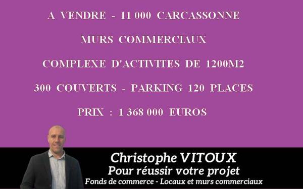 11000 CARCASSONNE - MURS COMMERIAUX, COMPLEXE D'ACTIVITES 1200 M²