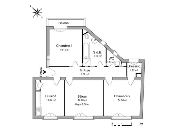 Location Appartement 3 pièces 72.06 m² - 87 BOULEVARD DE LA LIBERTE Beziers 34500