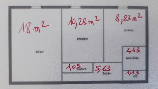 Appartement Orvault 47 m² T2 avec Balcon, parking et cave