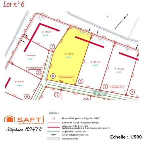 Terrain de 729 m² viabilisée (lot 6) – Le Puy