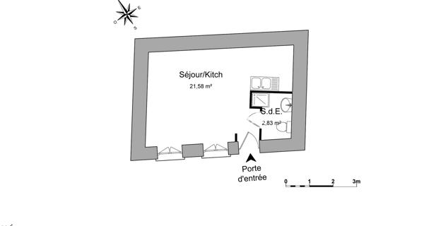 Location Studio 24.41 m² - Trévoux 01600