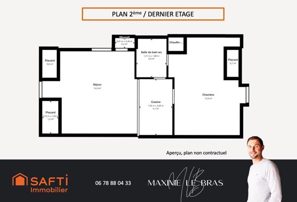 Appartement 2 pièces 28 m2 hyper centre