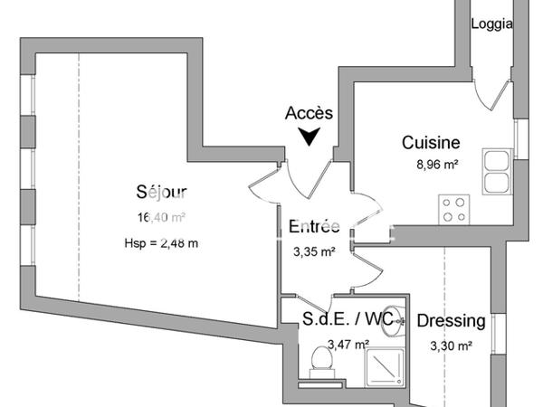 Location Studio 34.56 m² - 46 QUAI DE L'ODET Quimper 29000