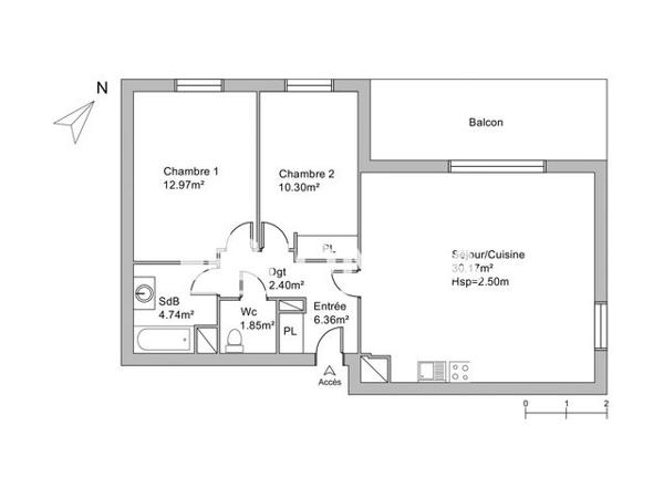 Location Appartement 3 pièces 66.39 m² - 16 RUE DU STADE Cugnaux 31270